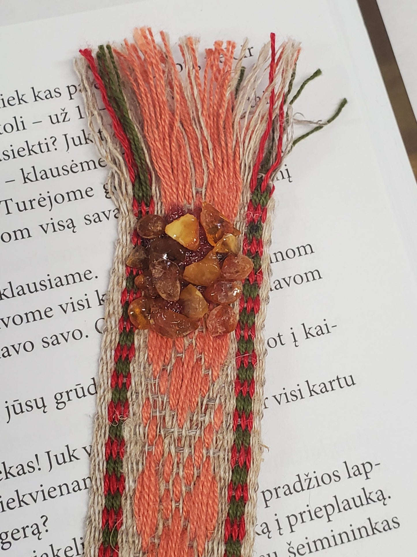 Woven Bookmark with Amber (3036)
