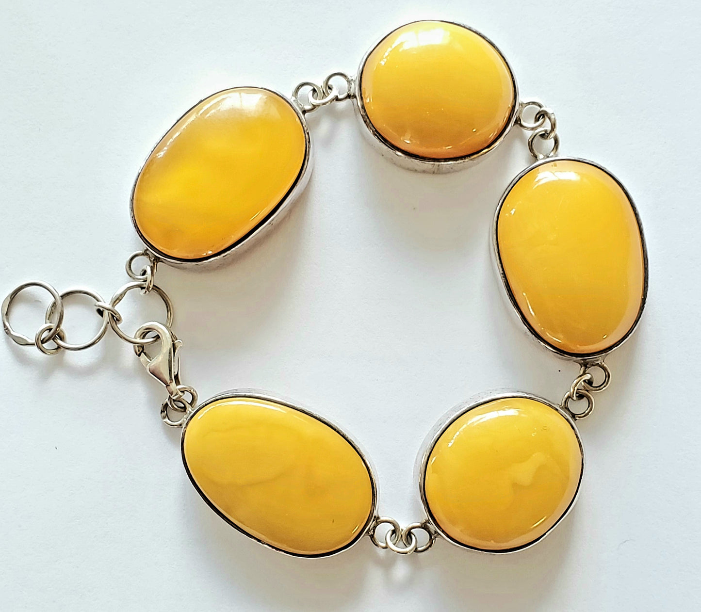 Baltic Amber Bracelet, Silver 925