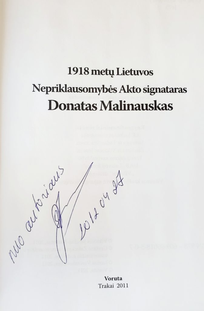 1918 m. Nepriklausomybės Akto signataras Donatas Malinauskas (2635)