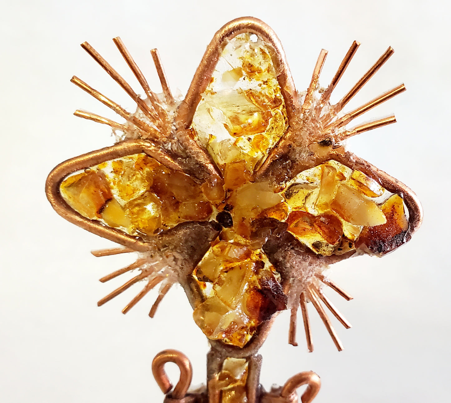 Amber and Copper Standing Cross (3224)