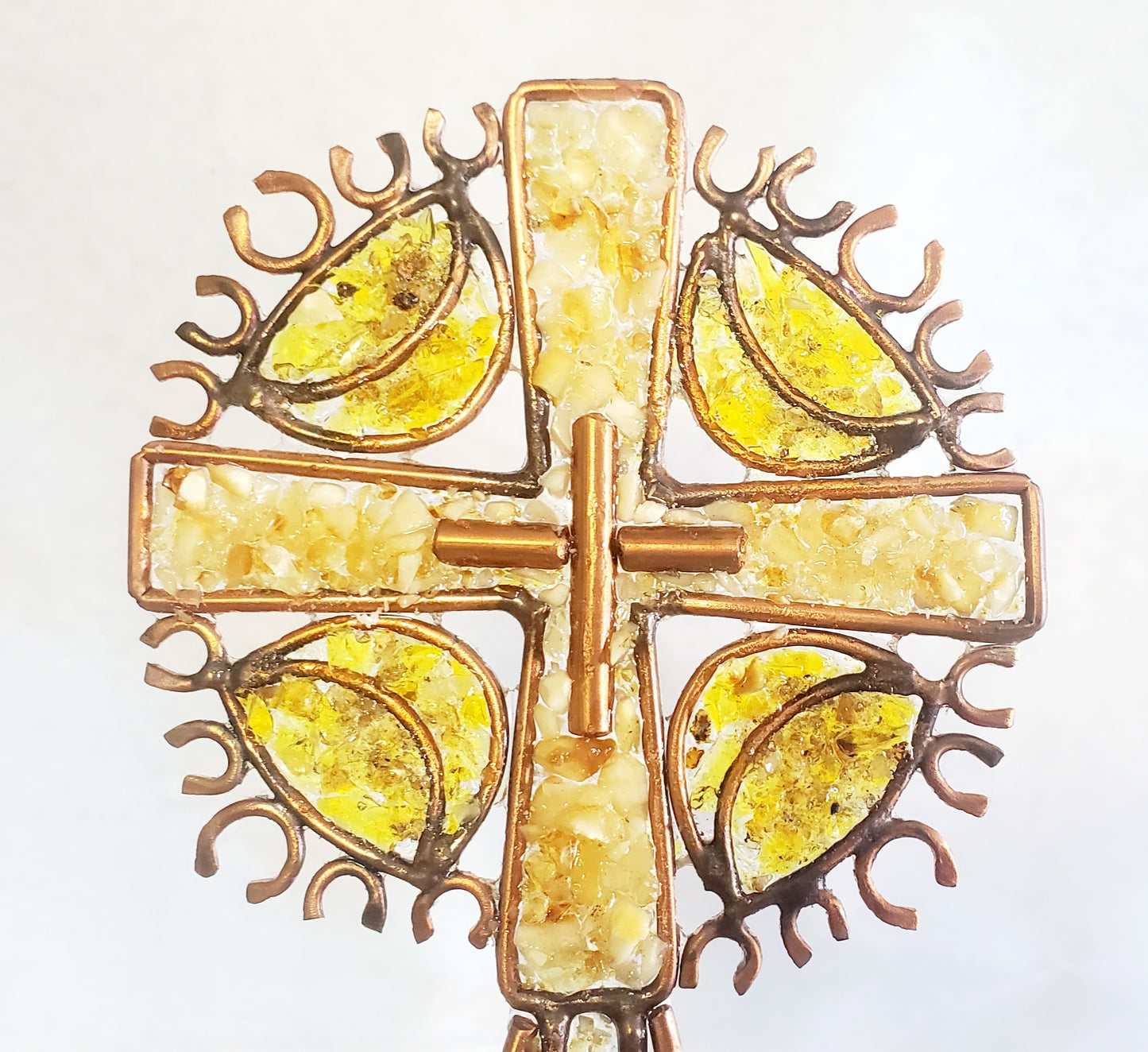 Amber and Copper Standing Cross (3234)