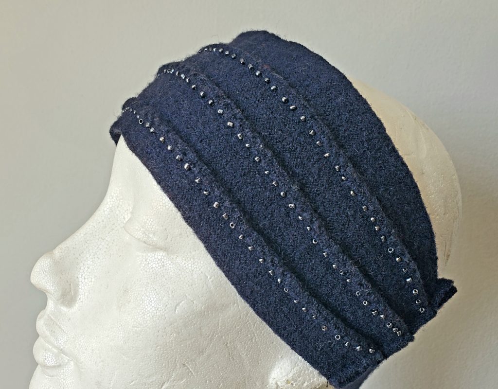 Hand Beaded Wool Headband