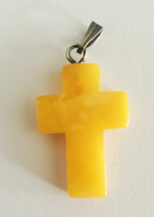 Amber Cross Pendant (Butterscotch)
