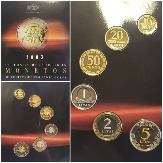 Lithuania 2003 official mint set( 6pcs)