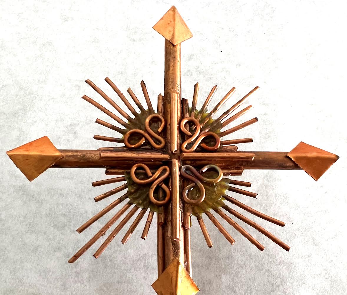 Amber and Copper Standing Cross (3341)