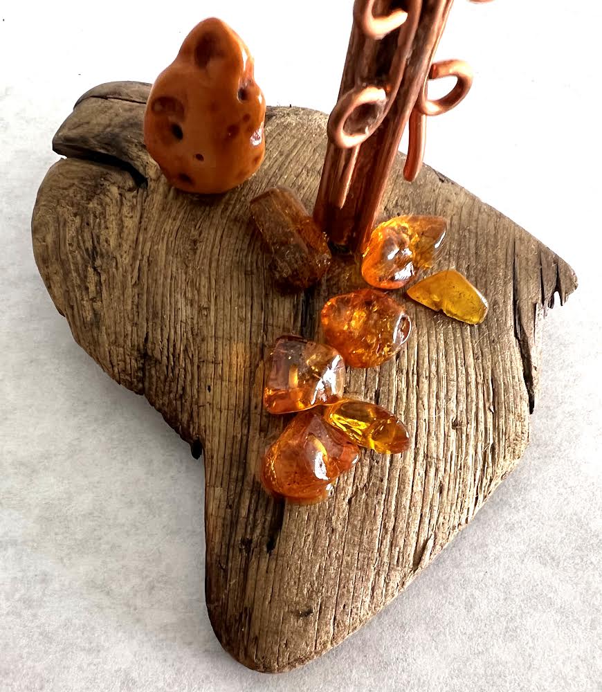 Amber and Copper Standing Cross (3341)