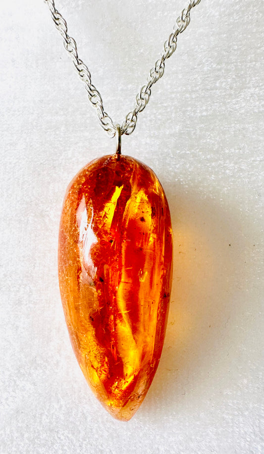 Sterling Silver Amber Necklace