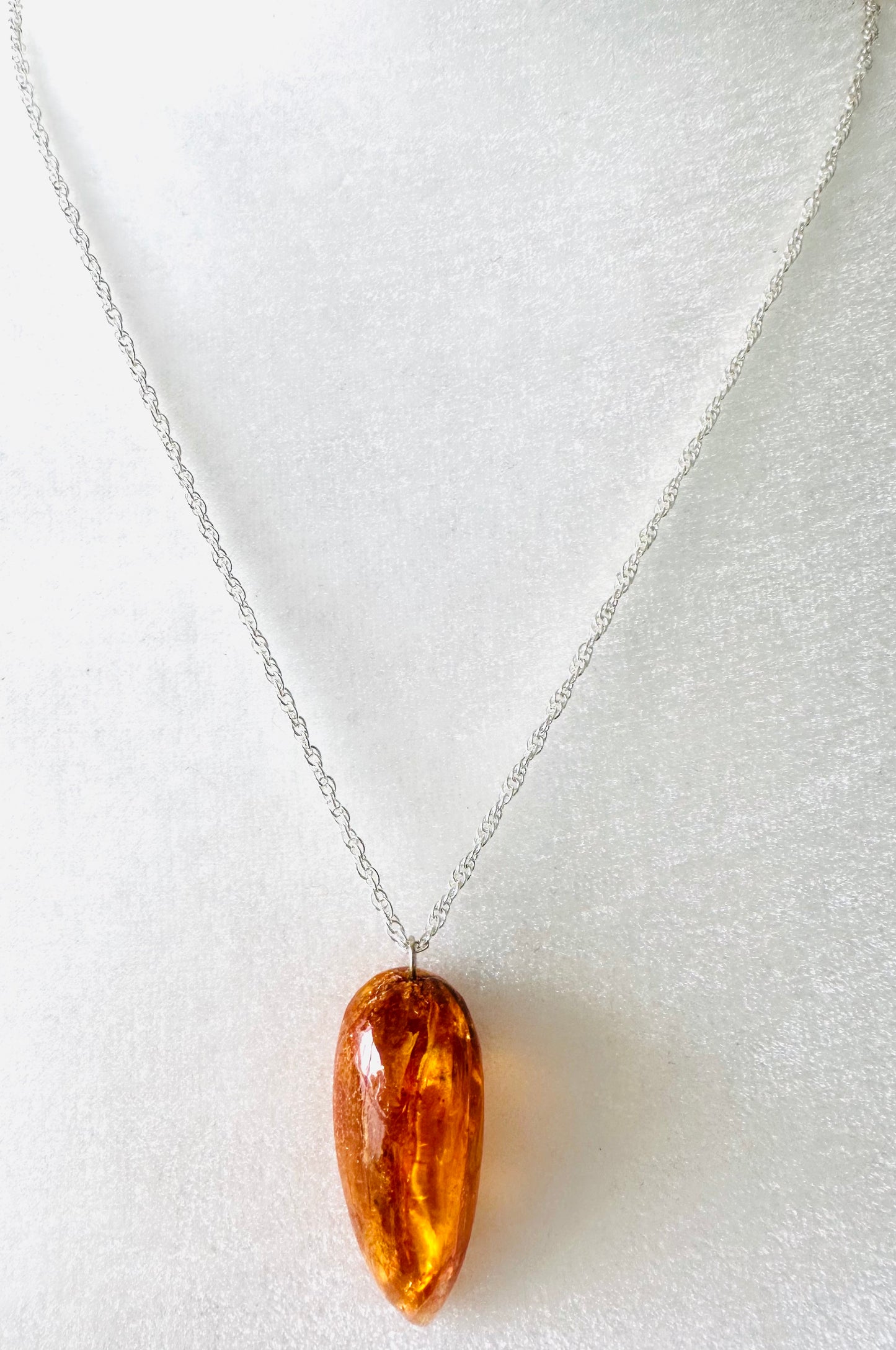 Sterling Silver Amber Necklace