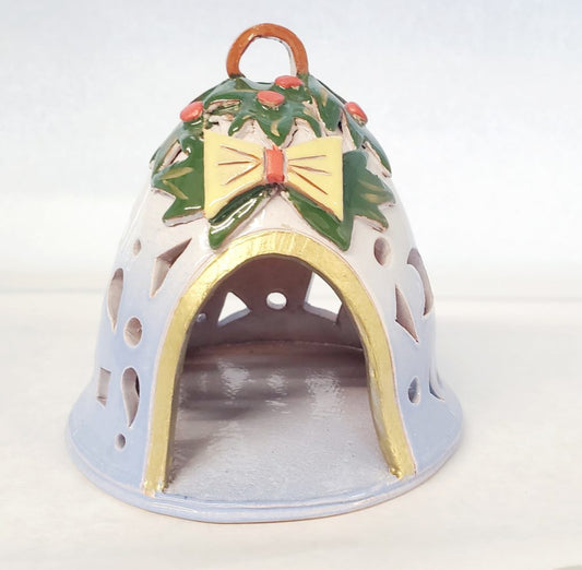 Ceramic Bell-Shaped Christmas Candle Holder