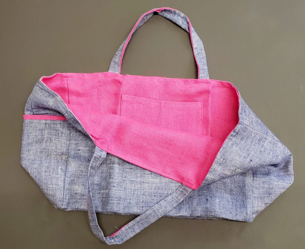 Handmade Denim Bag - Denim/Pink