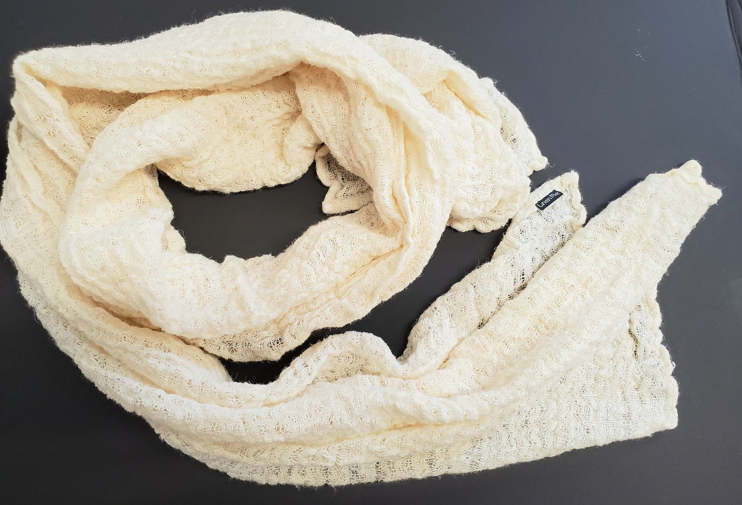 Knitted Linen Scarf - Beige (3266)