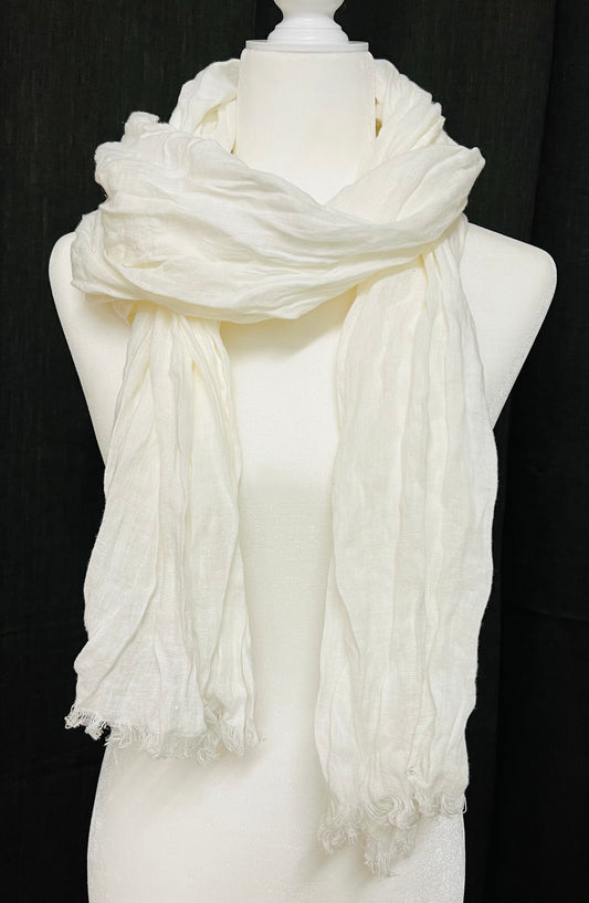 Linen Scarf - White (3263)