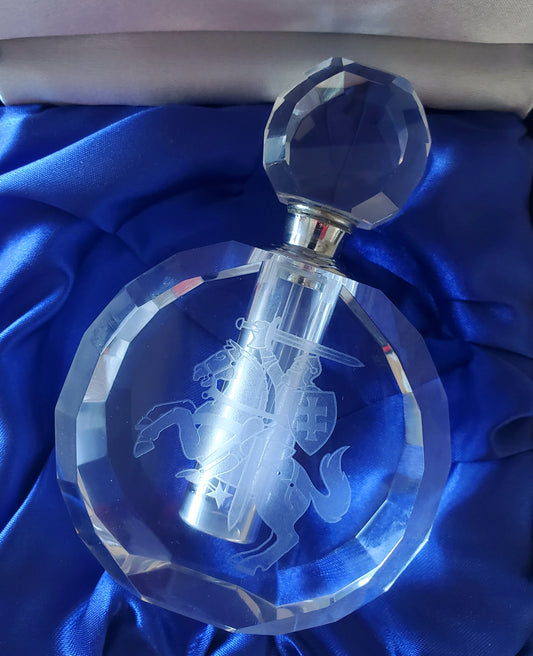 Glass Perfume Bottle with Vytis